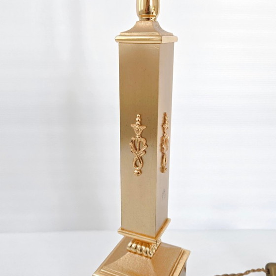 Image 1 of Vintage 1970s table lamp signed Sciolari, bronze and gilt brass, 70s