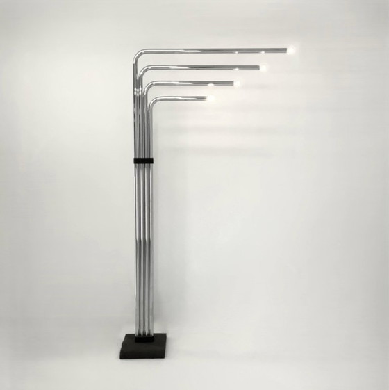 Image 1 of Chrome Metal 4-Arm Floor Lamp by Goffredo Reggiani, Italy, 1970s