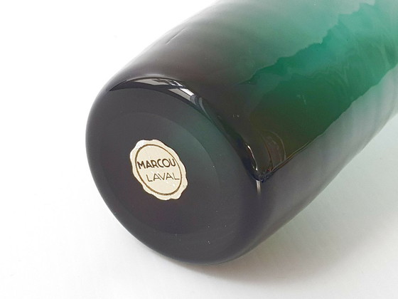 Image 1 of MAGNIFICENT VINTAGE 1960 GLASS VASE SIGNED MARCOU LAVAL 60S 1960S