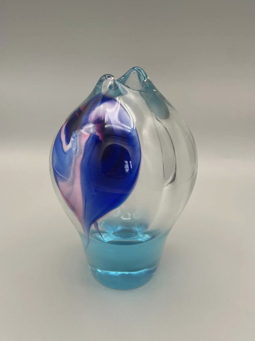 Blown Glass Vase Artist Jirí Suhájek (1943)