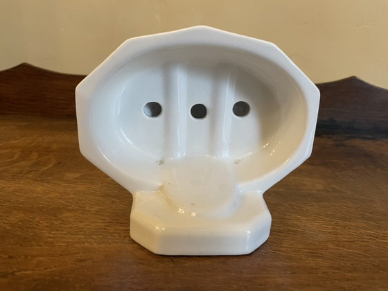 Image 1 of Soap dish White Porcelain Art Deco 1930 French