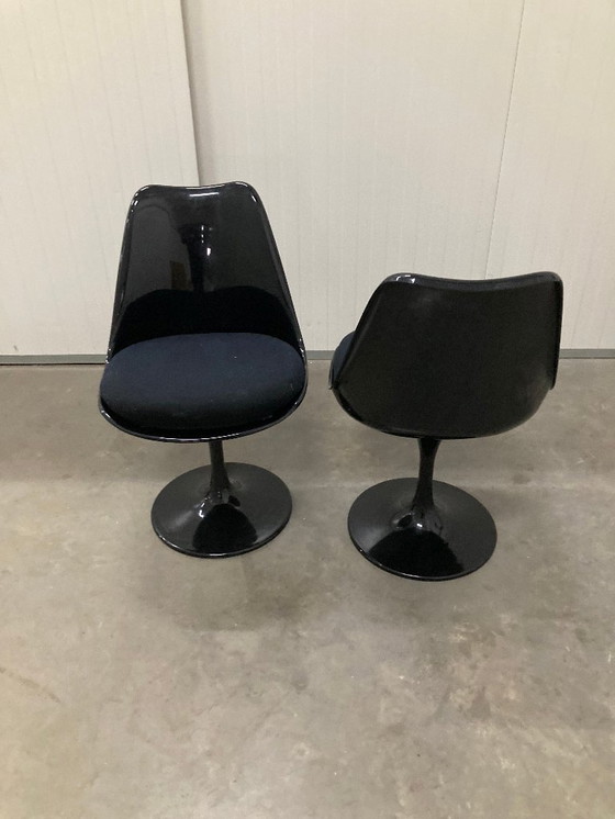Image 1 of 2 replica Saarinen Tulip chair black dining chair