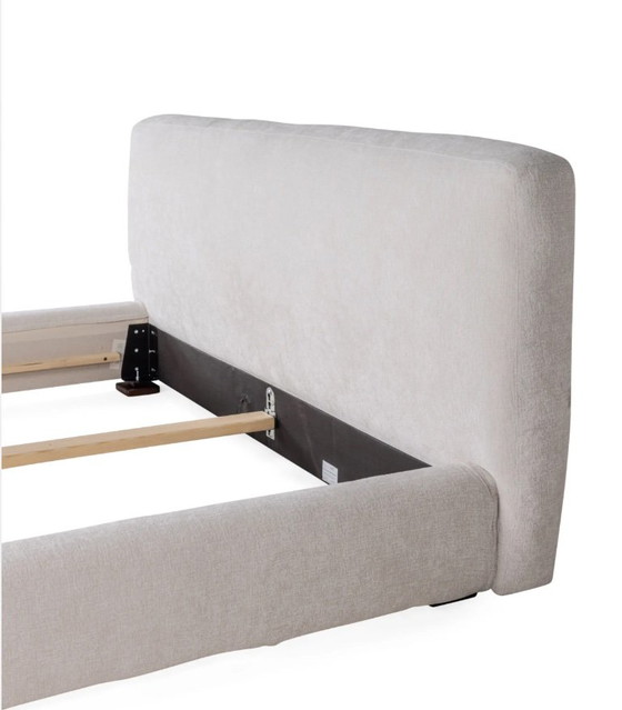 New Bed Frame – Cortina White – 160 x 200 cm – Furninova, Double beds, Textile (photo 4 of 5)