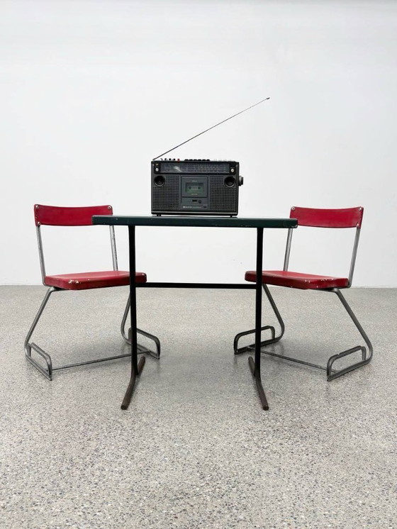 Image 1 of Set aus 2 Stühlen mit Tisch von Cindy Crawford Steiger für Embru, 1930er Jahre