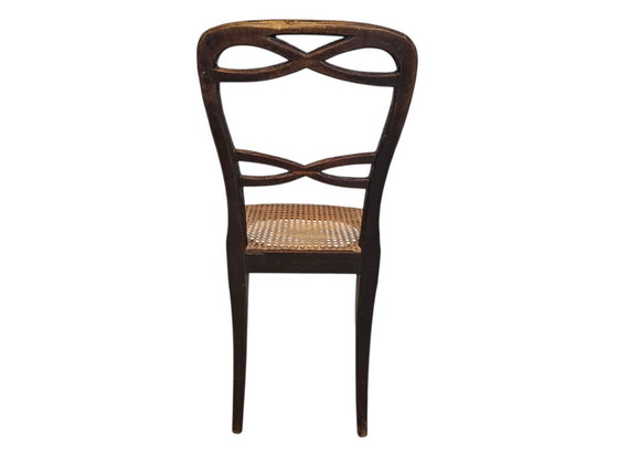Image 1 of Horrix - Silla de comedor - (madera de cerezo) - Mimbre - La Haya - 1860