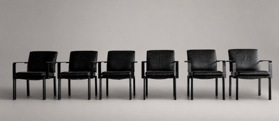 6 Vintage Quadro fauteuils — Bruno Rey & Charles Polin voor Dietiker, Zwitserland, 1989 – Eetkamerstoelen (photo 14 of 15)