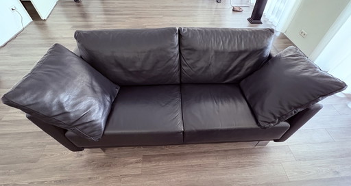 2x 2.5 Leather Bison Design Sofa (Montel)
