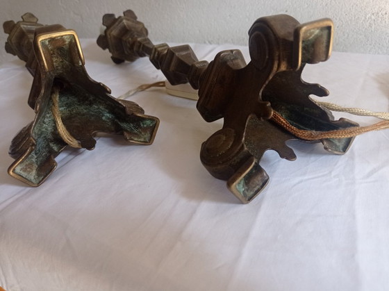 Lamps - Bronze - Transformed Candelabras – Table lamps, Textile (photo 21 of 38)