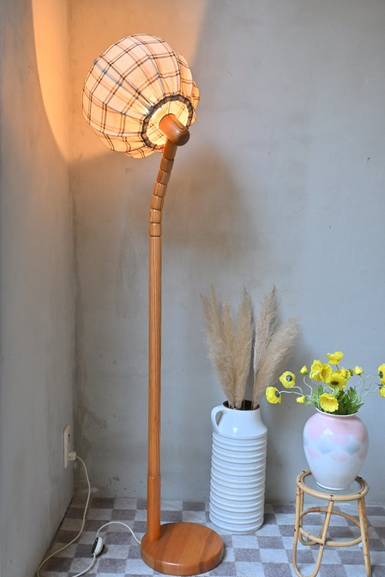 Image 1 of Adjustable Vintage Floor Lamp - Solid Pine, Steinhauer 1970s