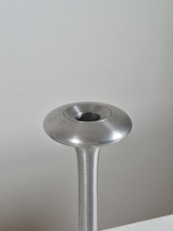 Pair of vintage postmodern Candle holders Ikea Kägla Carl Öjerstam – Aluminium (photo 2 of 15)