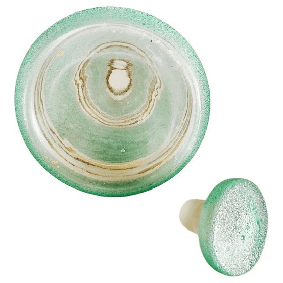 Vintage Mid-Century Liqueur Decanter Carafe Turquoise Sugared Booms Glass 1950s – Glass & Decanter (photo 16 of 16)