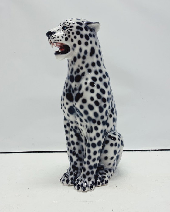 Weißer Keramik Leopard – CERAMICHE BOXER, Dekorative Objekte (photo 4 of 6)