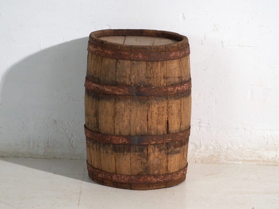 Antico barile in legno con cerchi in ferro, Ungheria, circa 1930, Oggetti decorativi, Rosso, Rustic (foto 37 di 40)
