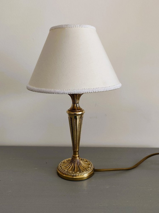 Antique Bronze Table Lamp – Textile (photo 11 of 11)