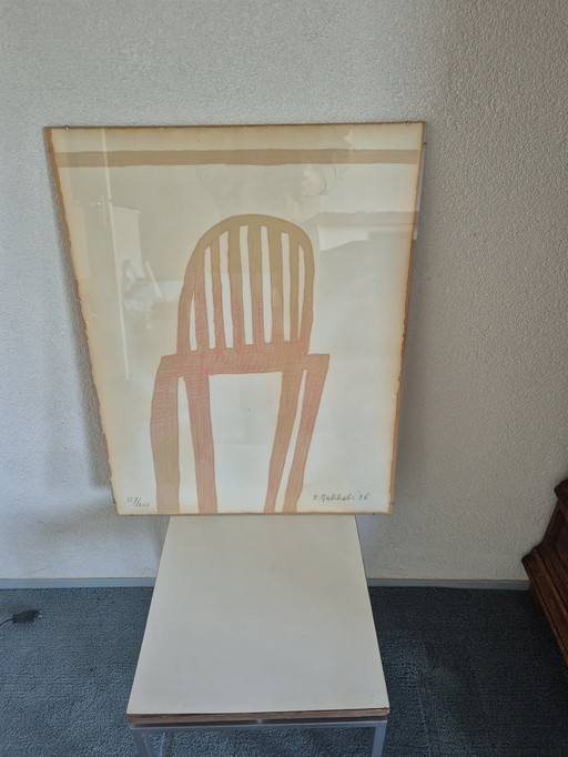 Screenprint Klaas Gubbels Behind Glass