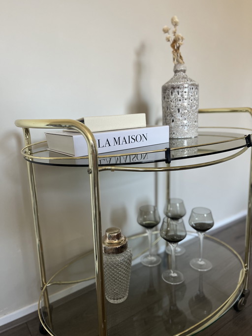 Vintage Servierwagen aus Messing