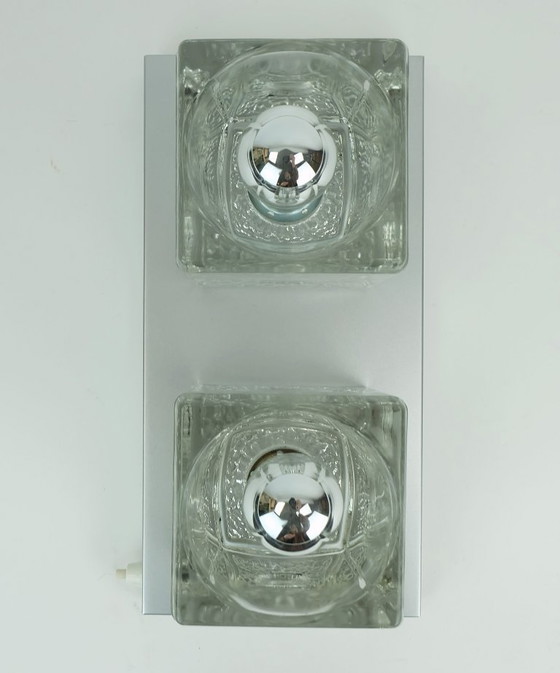 Image 1 of no. 1 of 2: vintage mid century peill & putzler SCONCE with 2 glass cubes 1960s/70s wall light