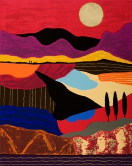 Ronald Boonacker--Color screenprint Via Appia