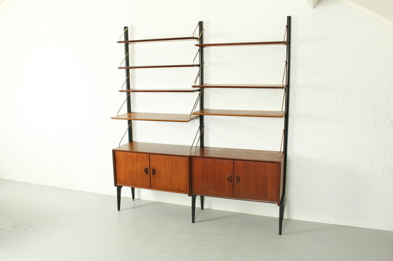 Image 1 of Parete attrezzata modulare in teak di Louis van Teeffelen per WéBé, 1955