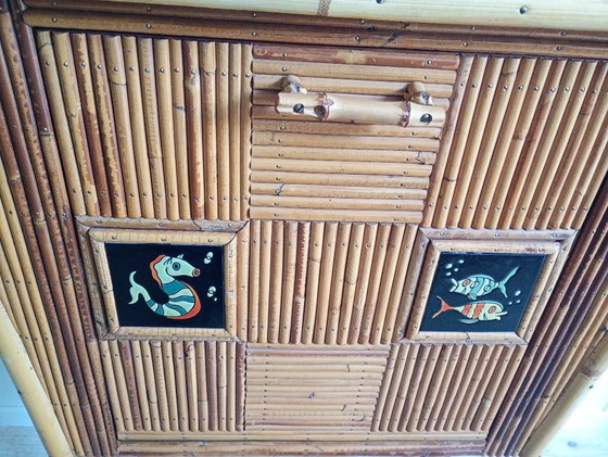 Image 1 of Vintage rotankast bamboe 1960