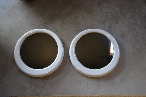 Image 1 of 2 x -Spiegel - Nederlands design - Koninklijke Sphinx - Model 836 - Keramiek / Porselein - 1970 - Rond - Space Age - Mid Century