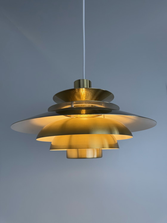 Image 1 of Suspension Jeka « Verona » de Kurt Wiborg – Design d'éclairage danois à plusieurs niveaux (années 1970)