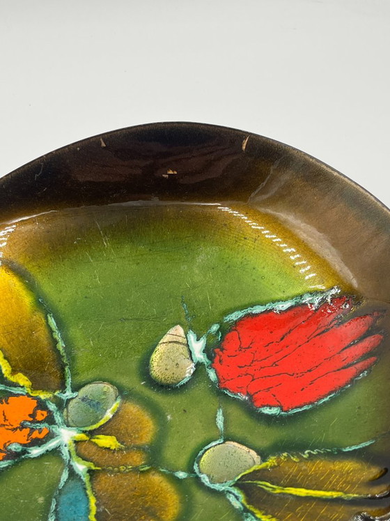 Large Laurana copper art bowl by Bastianelli, Decorative Objects, Green, Mid Century Modern (photo 9 of 13)