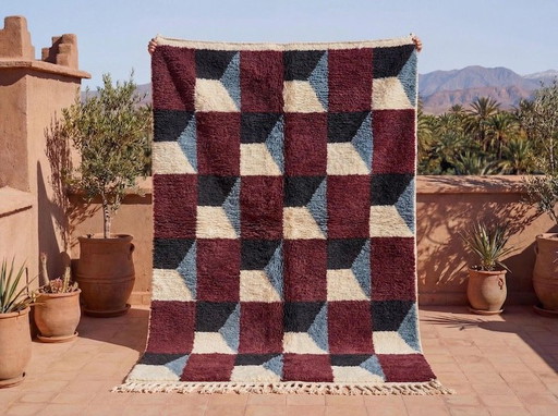 Authentiek traditioneel handgemaakt Berberkleed, 150/250 cm
