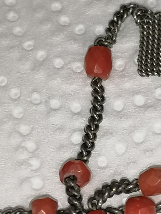 Antique Crucifix Prayer Beads Coral & 925 Silver – Decorative Objects, Metal, Stone (photo 5 of 13)