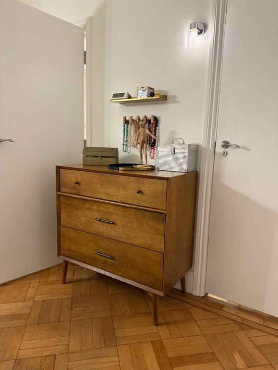 Image 1 of Cassettiera in legno massello di metà secolo con 3 cassetti - Condizioni eccellenti