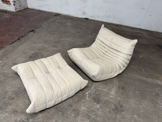 Image 1 of Sofá individual y puf Ligne Roset Togo (+elementos adicionales) en pana beige.