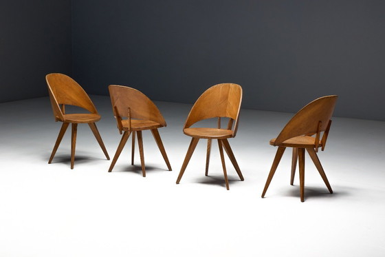 Image 1 of Mid-Century Plywood Dining Chairs, Italy, 1950s