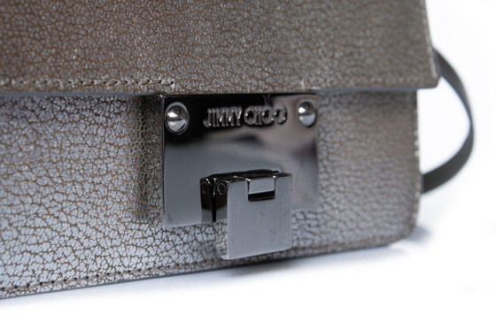 Image 1 of Bolso bandolera Jimmy Choo Rebel de piel plateada