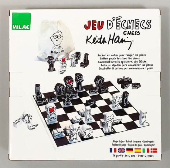 Keith Haring schaakspel zwart/wit Nieuw!!! – Vilac, Decoratieve objecten, Hout (photo 12 of 15)