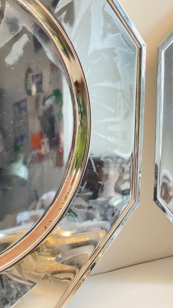 Image 1 of Set van 6 vintage zilveren metalen borden