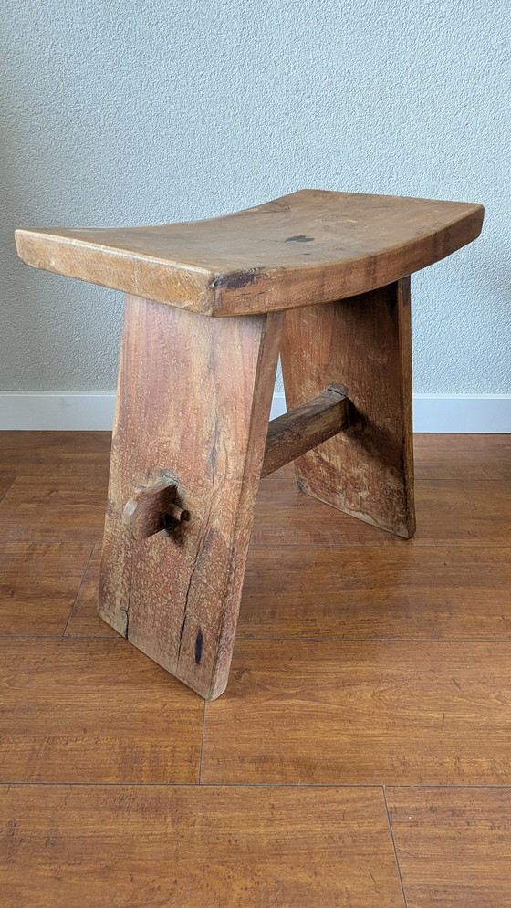 Image 1 of Suar Stool. Teakhout kruk Japan 