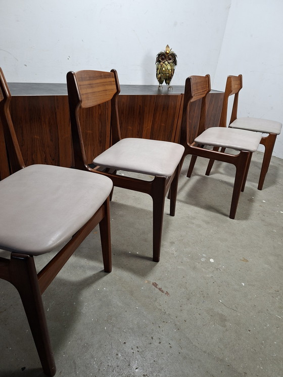 Image 1 of Set di 4 Erik Buch rivestiti in pelle ricondizionati