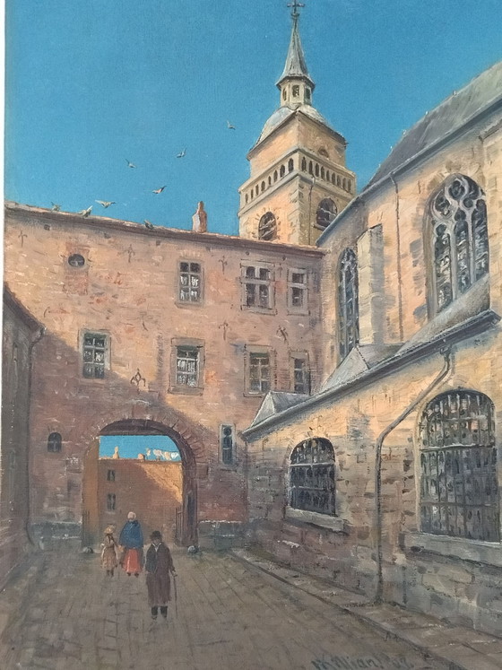 Painting, Old Painting by Hans Franz Edmund Killian - dated 1907, Art, Wood, Canvas, Blue (photo 12 of 13)