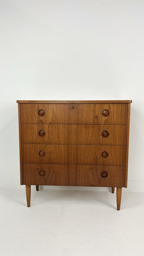Cassettiera Svedese Vintage in Impiallacciatura di Teak – Cassettiere, Legno, Scandinavian (photo 12 of 12)