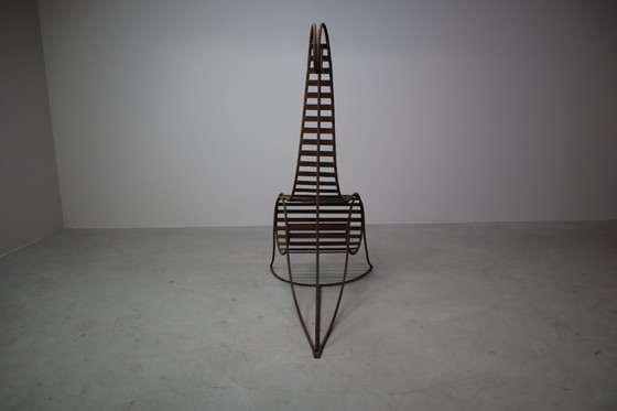 Image 1 of Set of three sculptural iron chairs, in the style of André Dubreuil