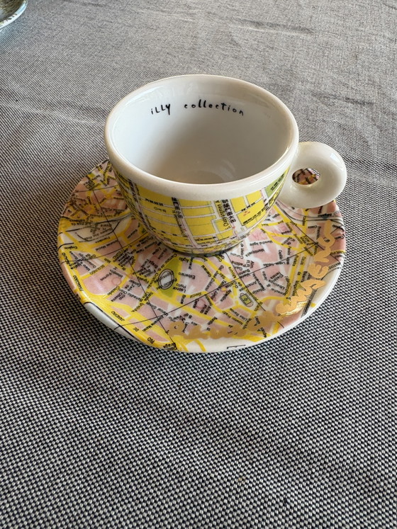 Rare illy Art Collection 1998 – Robert Rauschenberg – Ensemble de 5 tasses à expresso (Intact) (photo 8 of 10)