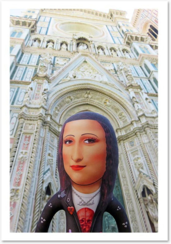 Image 1 of Cadeau met Mona Lisa-steenmotief | Decoratie met rotskunst | Kunstpop als verzamelobject | Stoer cadeau voor kunstliefhebbers