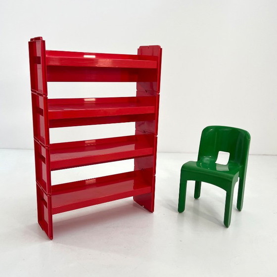 Image 1 of Rode modulaire Jeep-boekenkast van De Pas, D'Urbino en Lomazzi voor BBB, jaren 70.