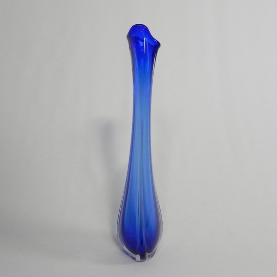 Image 1 of 59 cm tall blue Murano vase, 1950s