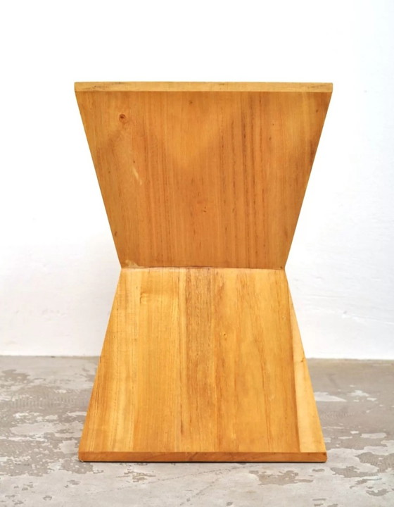 Image 1 of Geometric set of wooden tables/stools from the 70s.