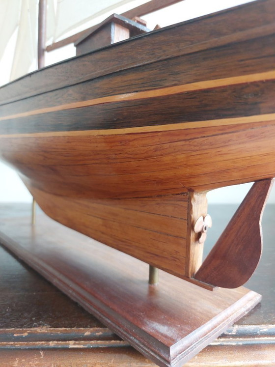 Image 1 of Vintage handgemaakt houten modelschip – Shackleton's Endurance (96 cm)
