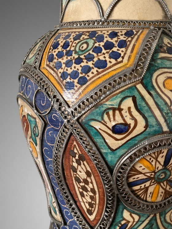 Große marokkanische Potiche aus Keramik und Metall – 38 cm – Dekorative Objekte, Ceramic (photo 7 of 15)