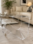 Table basse vintage en plexiglas | Table d'appoint design | Style futuriste | Années 1970