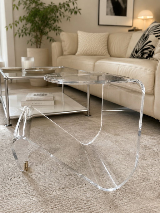 Vintage salontafel van plexiglas | Design bijzettafel | Ruimtevaarttijdperk | Jaren 70
