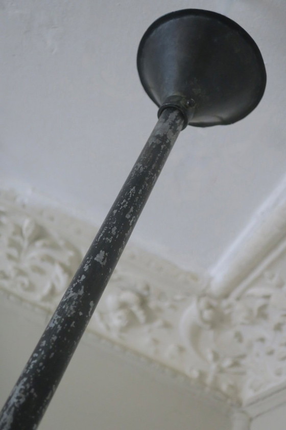 Image 1 of Brutalistische kroonluchter van smeedijzer en koper, jaren 1960